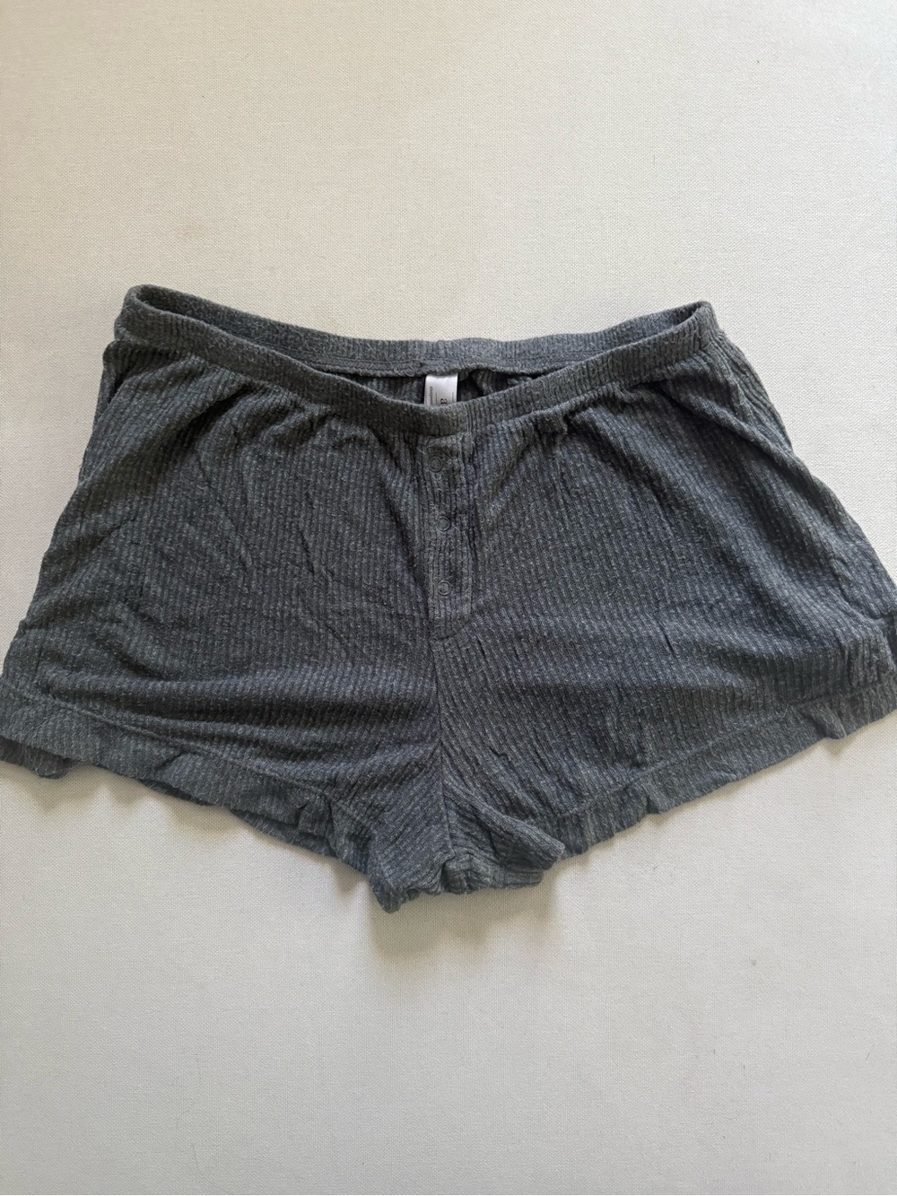 Auden Ribbed Lounge Shorts - Charcoal Gray